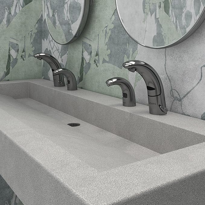 Sloan Optima EAF-150 Sensor Activated Touch-Free Faucet, Commercial Grade w/Mounting Hardware - 0.5 GPM Battery-Powered Deck-Mounted Mid Body, Polished Chrome Finish, 3335109