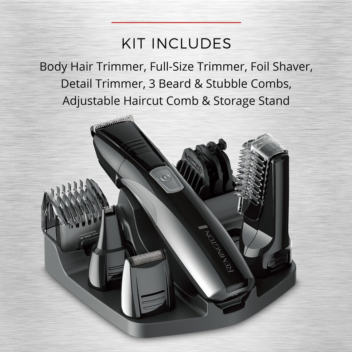 Remington Head to Toe Advanced Rechargeable Powered Body Groomer Kit, Beard Trimmer (10 Pieces), 6.3 Inch