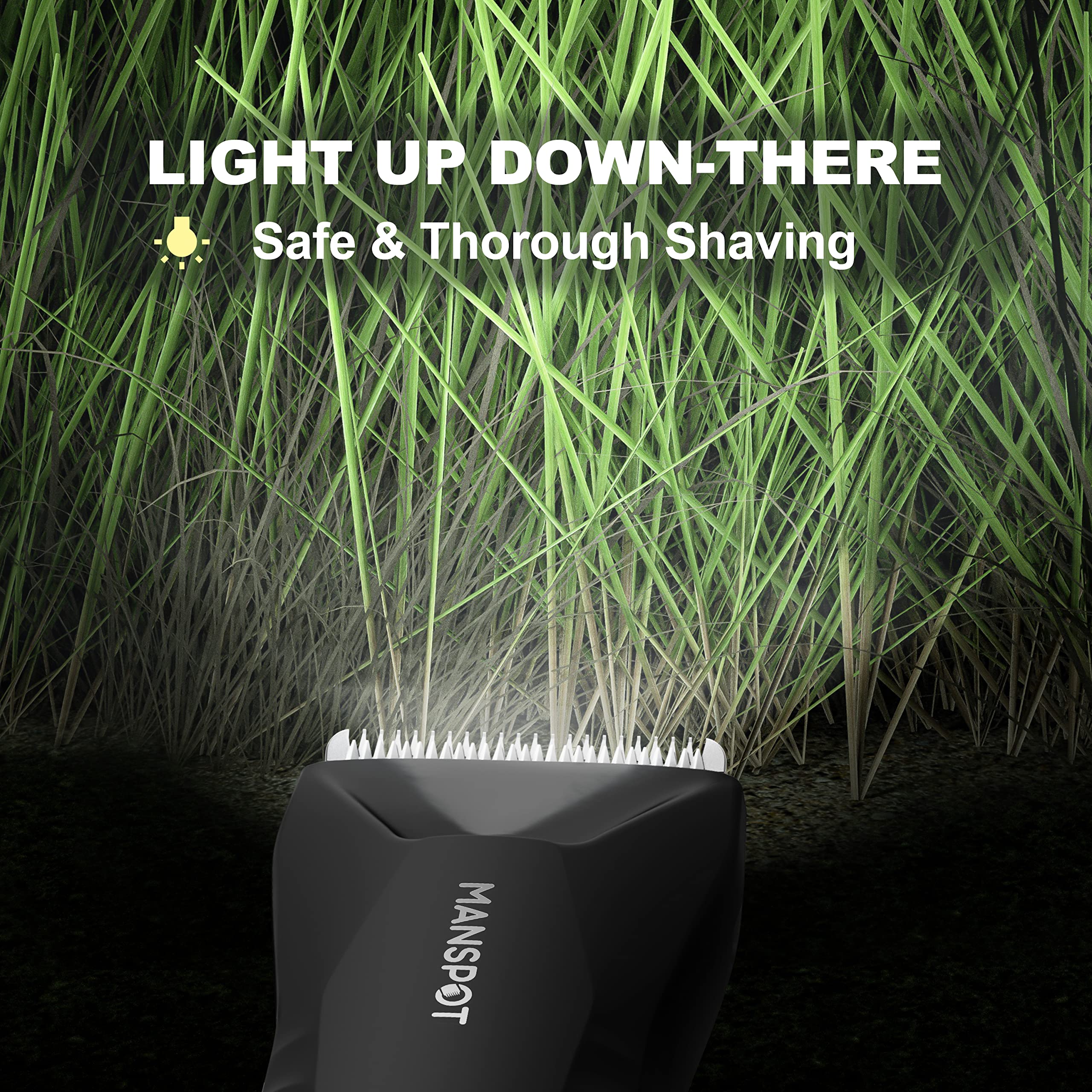 MANSPOT Manscape Body & Groin Hair Trimmer for Men, Electric Pubic Trimmer