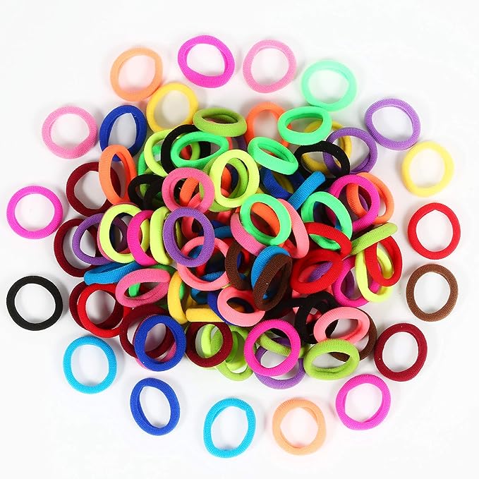 QRTVI Baby Hair Ties, Cotton Toddler Hair Ties for Girls and Kids, Multicolor Small Seamless Hair Bands Elastic Ponytail Holders(15 Colors)