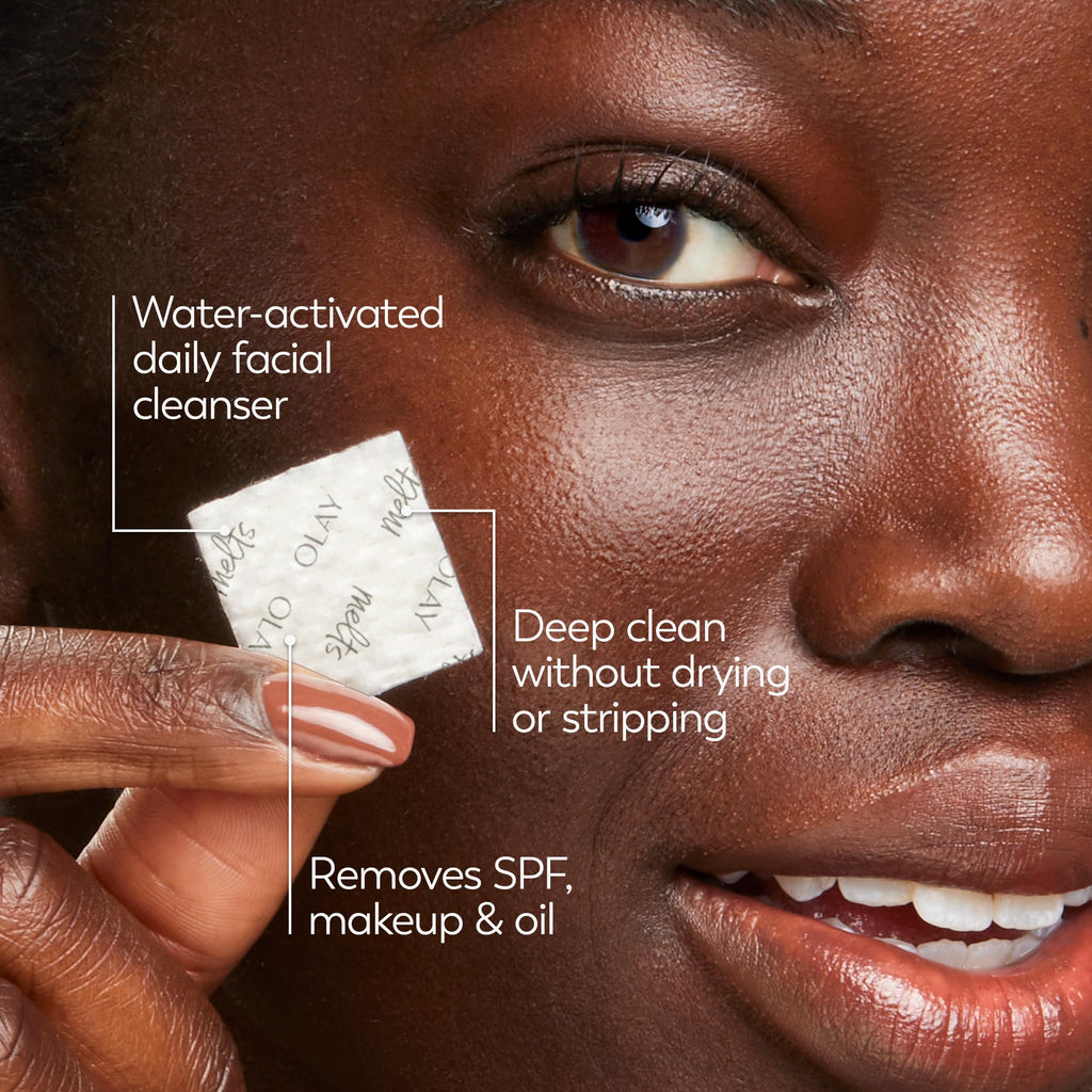 Olay Cleansing Melts + Retinol Face Cleanser, 12ct, Water-Activated Face Wash Cleans, Tones, and Refreshes Skin
