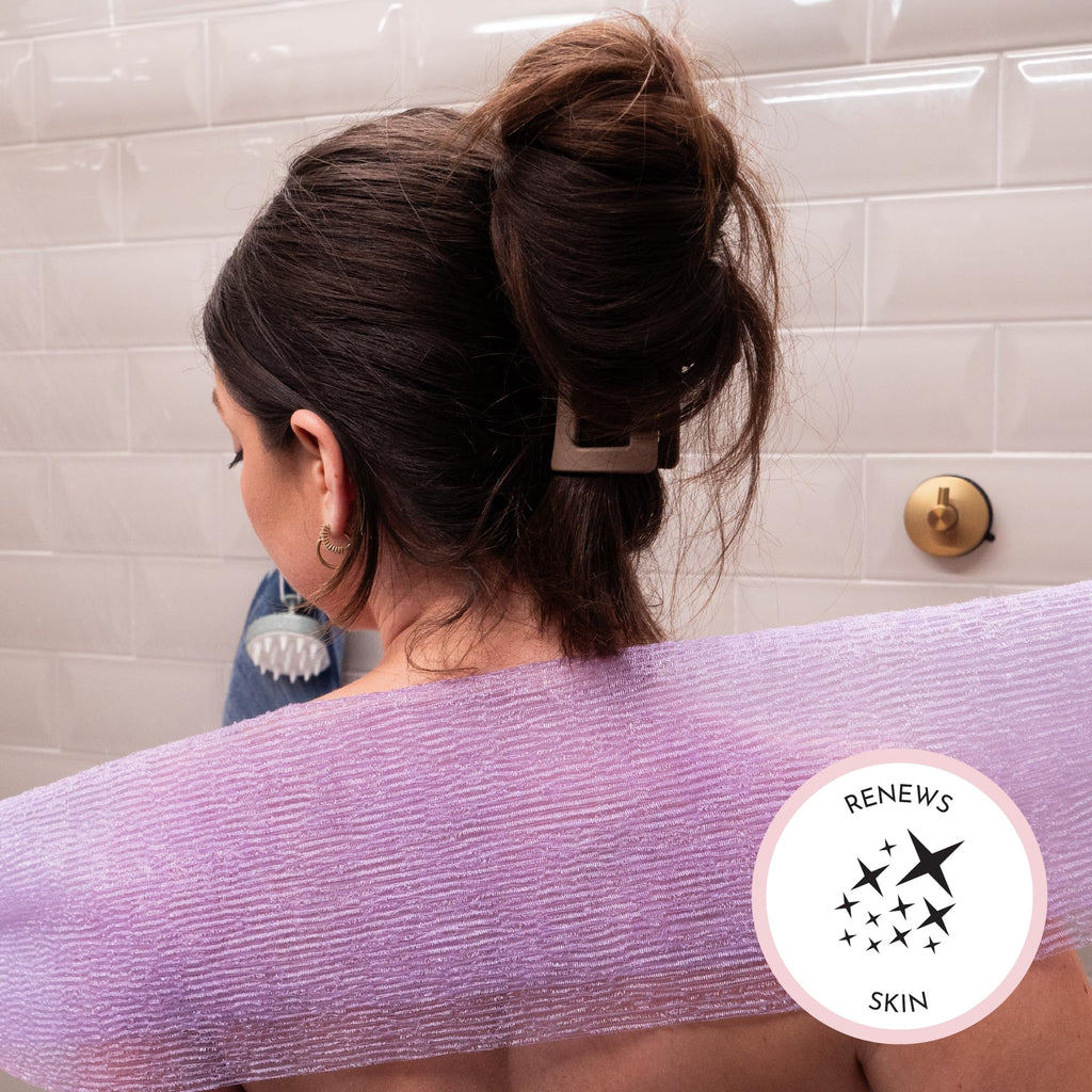 S&T INC. Back Scrubber for Shower, 3 Pack, 11.8" x 35.4", Assorted Colors