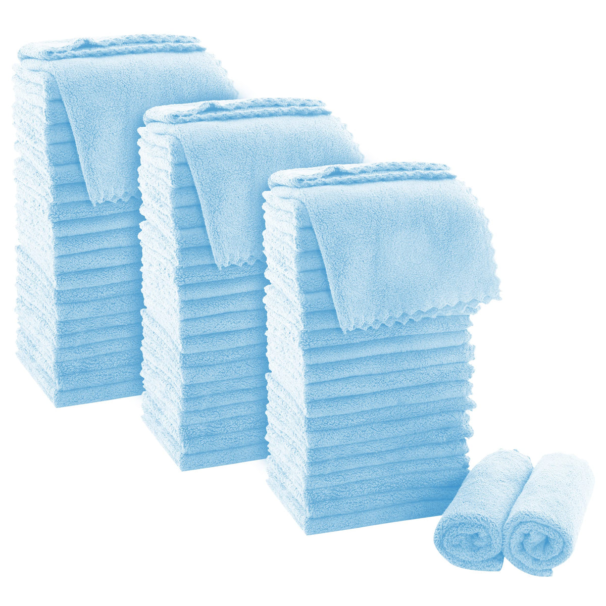 MOONQUEEN Ultra Soft Premium Washcloths Set - 12 x 12 inches - 24 Pack - Quick Drying - Highly Absorbent Coral Velvet Bathroom Wash Clothes - Use as Bath, Spa, Facial, Fingertip Towel (Grey)