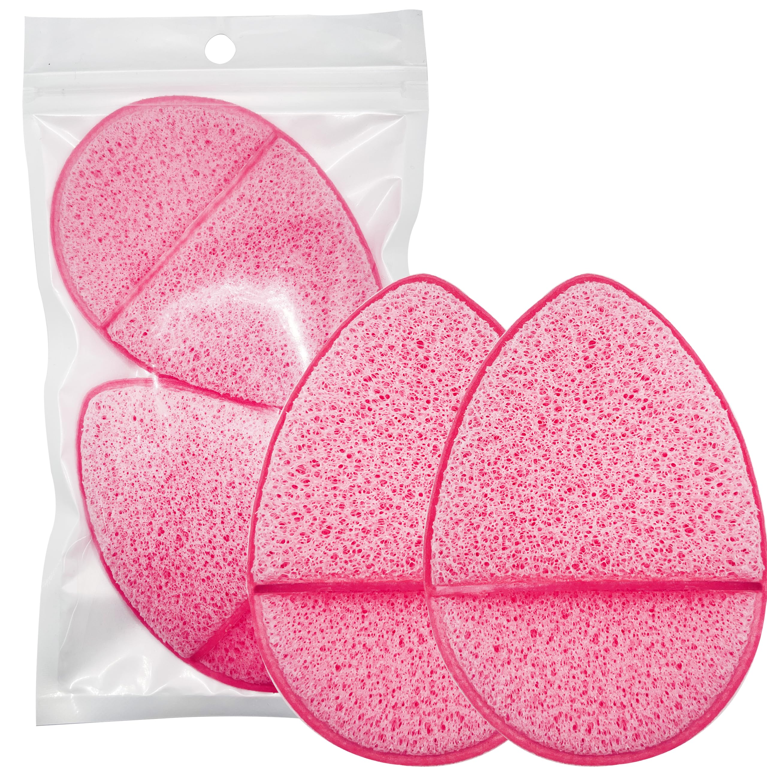 2 Pack Facial Sponges, Gentle Face Scrubber Exfoliator, Reusable Cleansing Puff for Exfoliating, Makeup Removal & Daily Face Wash (Pink)