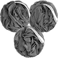 MainBasics Shower Loofah Sponge Pouf, Set of 3, Charcoal Infused