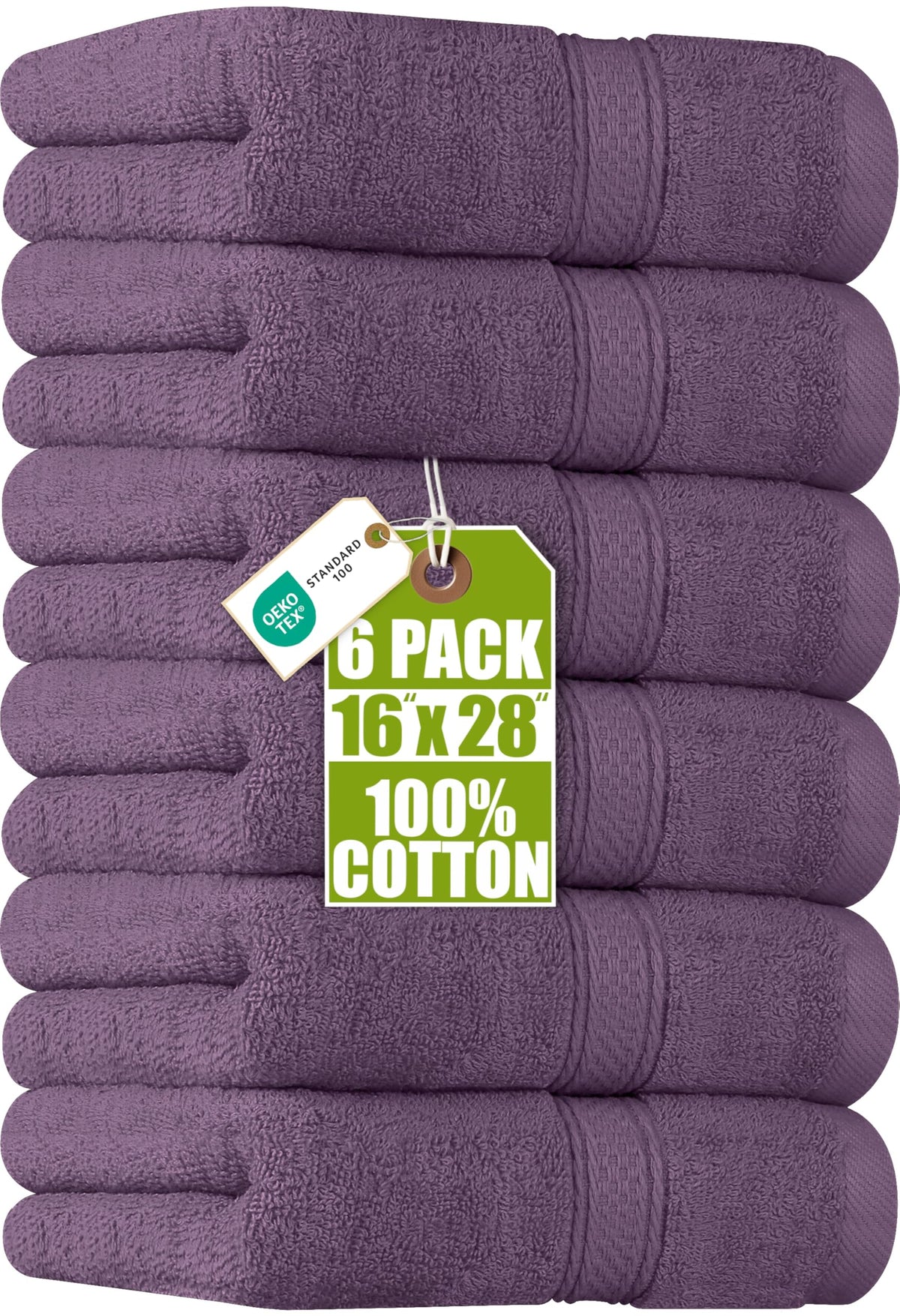 Utopia Towels 6 Pack Premium Hand Towels, 16x28 in, 600 GSM Cotton, White