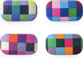 Kikkerland Multi Color Plaid Print Small Travel Portable Compact Organizer Case Container for Earbuds, Jewelry, Loose Change