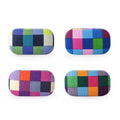 Kikkerland Multi Color Plaid Print Small Travel Portable Compact Organizer Case Container for Earbuds, Jewelry, Loose Change
