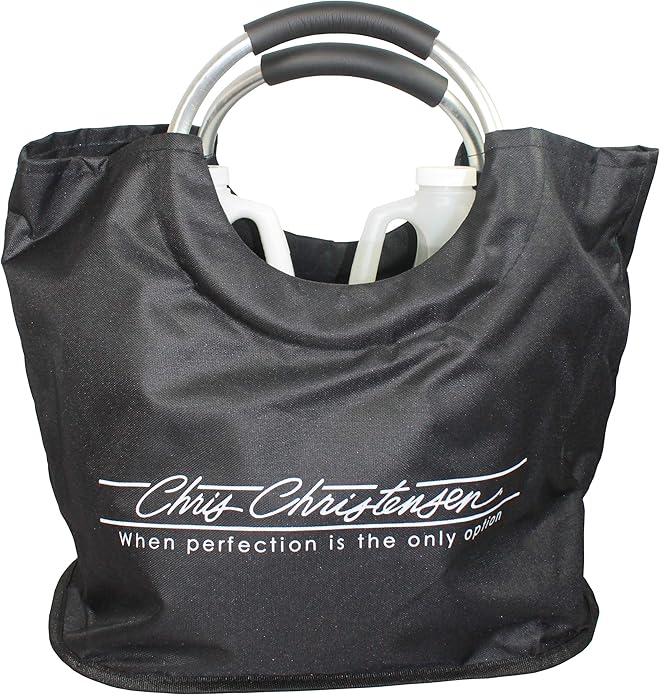 Chris Christensen Dog Grooming Bag Organizer, Tote Bag, Black Metal Handle Bag for Professional Groomers, Dog Grooming Carrier For Tools, Professional Pet Tool Carrier