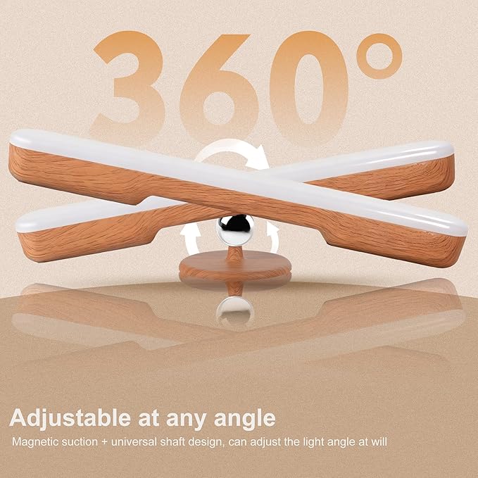 Benreom Rechargeable Vanity Light for Mirror, Light Wood