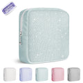 Playexen Period Bag, Sanitary Napkin Storage Bag, Period Pouches Menstrual Pad Tampon Holder for Purse (Glitter-Green)