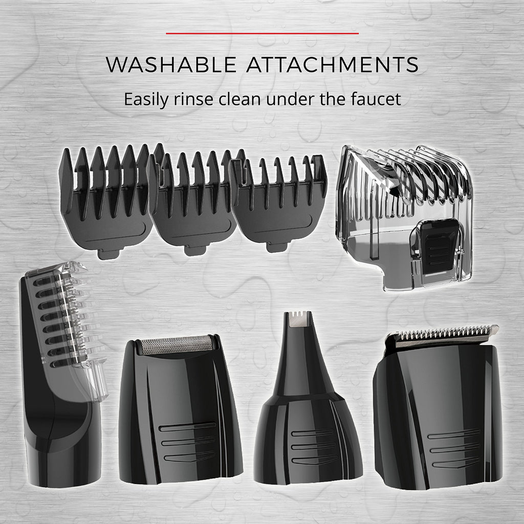 Remington Head to Toe Advanced Rechargeable Powered Body Groomer Kit, Beard Trimmer (10 Pieces), 6.3 Inch