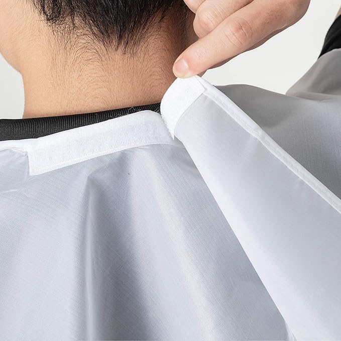 FITALA Beard Trimming Catcher Bib, Black Waterproof Apron with Suction Cups, 47.2 x 30.7 inches (White)