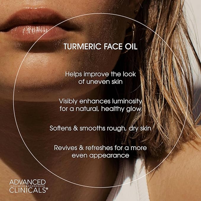 Advanced Clinicals Collagen Facial Serum + Turmeric Oil Face Serum Skin Care Set, Skin Plumping Anti Aging Serums For Face Help Brighten Skin Complexion, Fight Fine Lines, & Wrinkles, 2-Pack Bundle