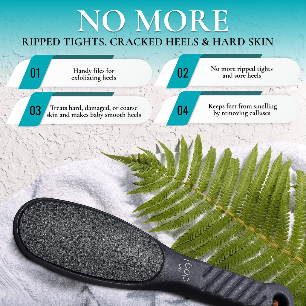 aogi Foot rasp Pedicure Foot File - Removes Damaged and Hard Skin, Avoids Callus Buildup – Gentle, Fine File for At-Home Professional Treatment (Black, Waterproof, Comes with Original Pouch)