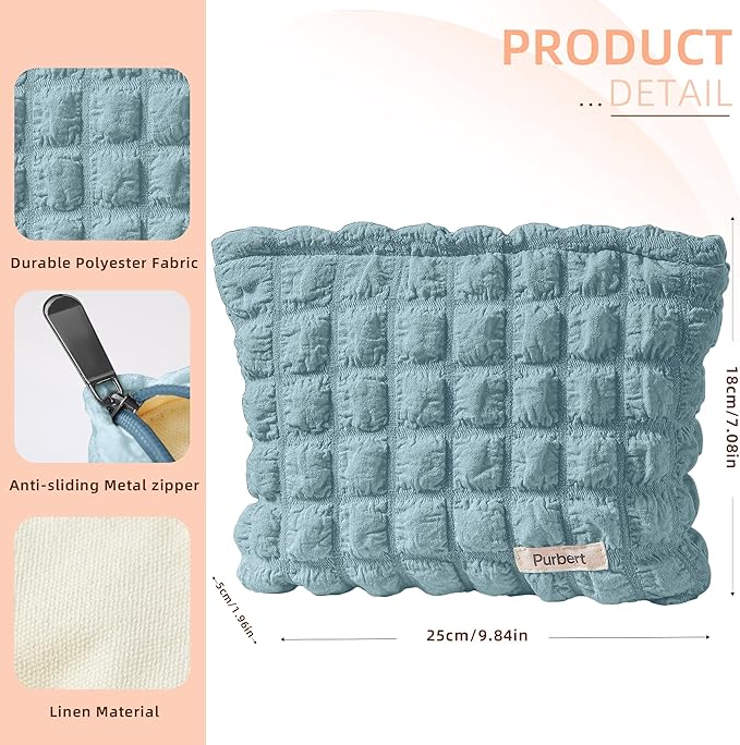 Purbert Bubble Cloud Makeup Bag - Large Capacity Travel Cosmetic Organizer