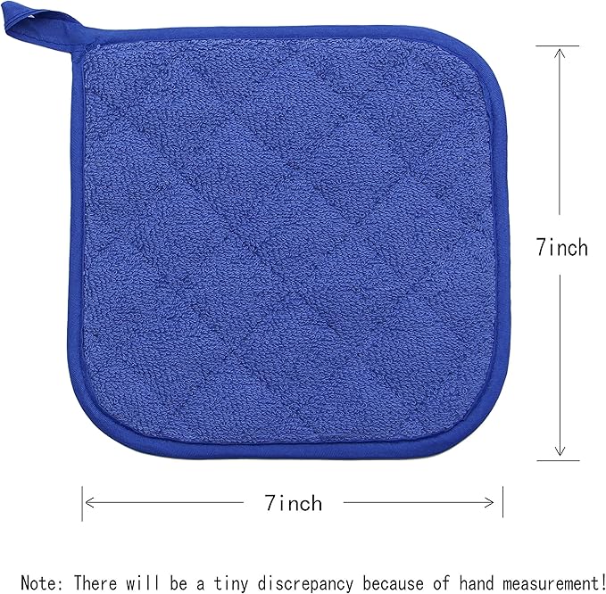 GQZLUCK Cotton Pot Holders, Hot Pads for Kitchen,Set of 4, Dark Blue