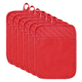 R HORSE 6 Pack Red Pot Holders with Pocket for Kitchen, 7''x 9''