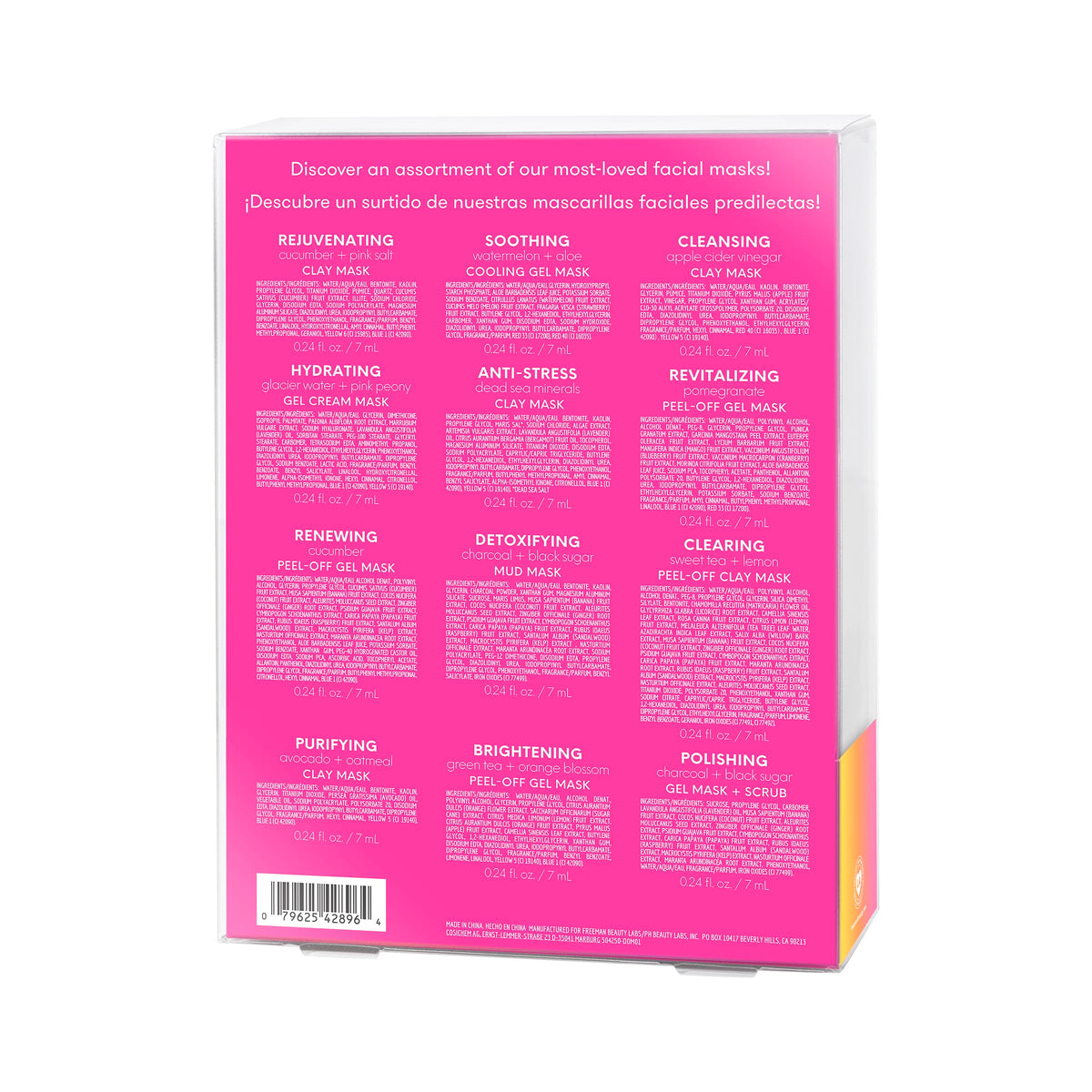 Freeman 14 Piece Love To Mask Variety Pack, Face Masks