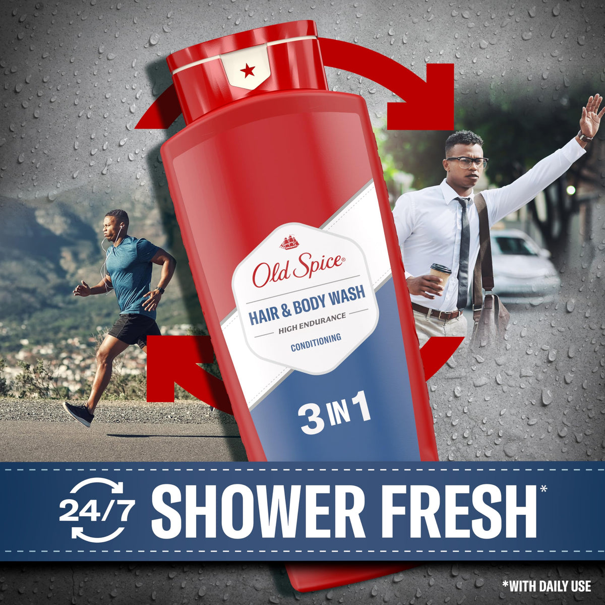 Old Spice Hair & Body Wash for Men, Long-Lasting Scent, 24 fl oz