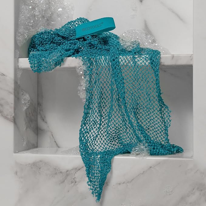 EcoTools Exfoliating Bath Net, Inspired By African Net Sponge, Exfoliates & Cleanses Whole Body, Flexible & Reusable, Eco-Friendly Body Scrubber, Vegan & Cruelty-Free, 1 Count