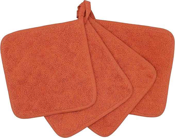 GQZLUCK Cotton Pot Holders, Hot Pads for Kitchen,Set of 4, Orange