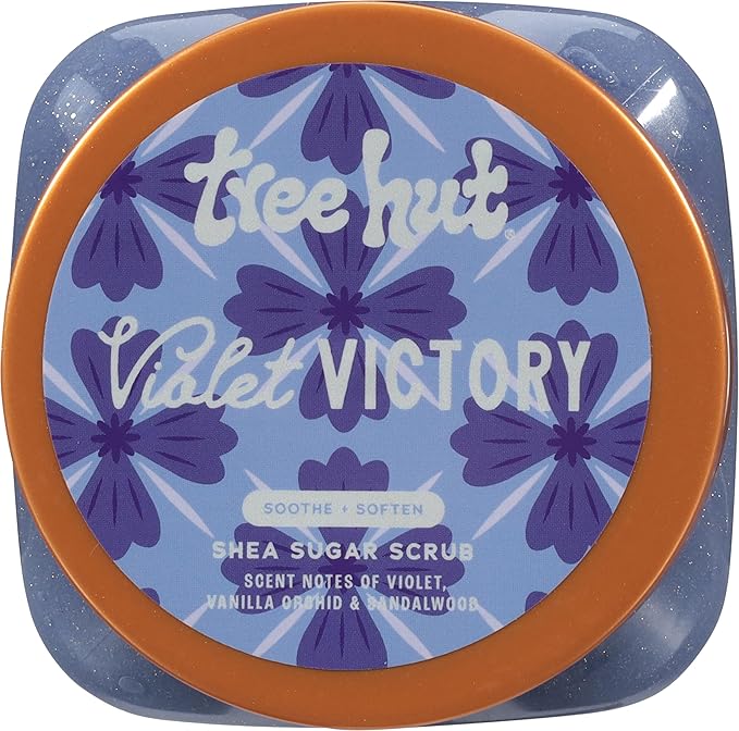 Tree Hut Violet Victory Body Scrub, Exfoliating Sugar Scrub, Vegan, 18 Oz