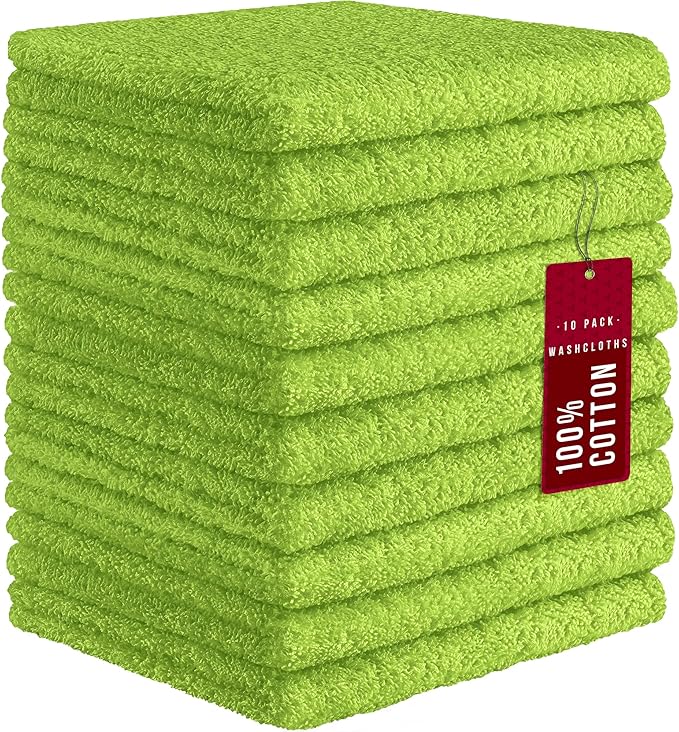 DecorRack 100% Cotton Washcloths 12x12 in