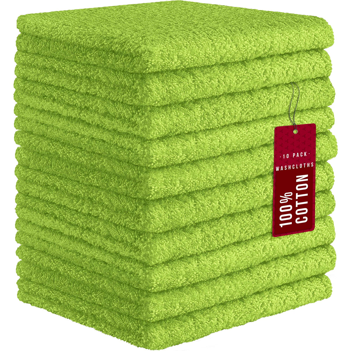 DecorRack 10 Pack 100% Cotton Wash Cloth, Luxurious Soft, 12 x 12 inch Ultra Absorbent, Machine Washable Washcloths, Apricot (10 Pack)