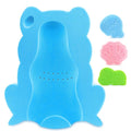 Baby Bath Sponge, Infant Comfy Soft Bath Sponges Mat, Natural Cute Shapes Skid-Proof Bathing Cushion for Toddler & Newborn, 4pcs Shape Style: Blue Dolphin, Pink Shell, Green Turtle and Big Blue Frog