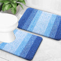 OLANLY Micorfiber Bathroom Rug Set 2 Piece, 24"x16"+U-Shaped 24"x20"