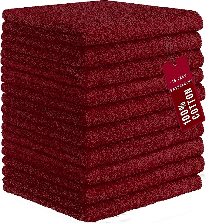 DecorRack 100% Cotton Washcloths 12x12 in