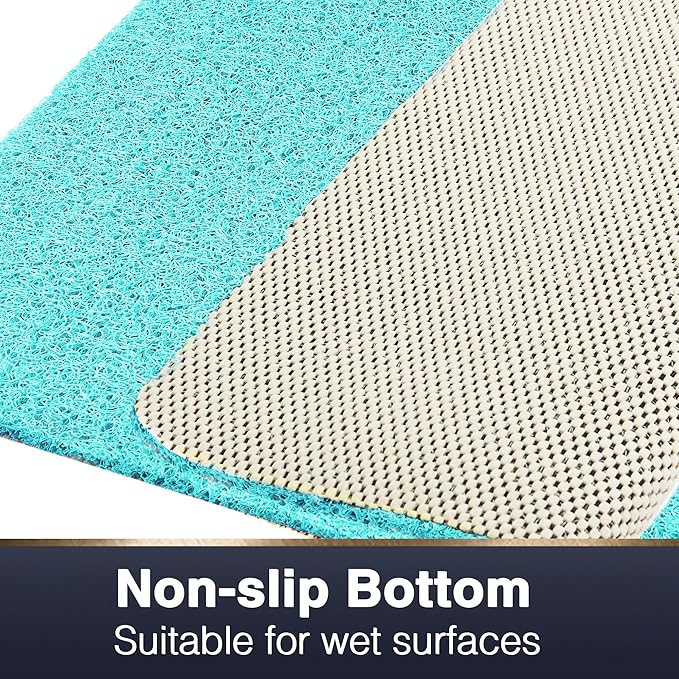 Asvin Soft Textured Bath, Shower, Tub Mat, 24x32 Inch, Phthalate Free, Non Slip Comfort Bathtub Mats with Drain, PVC Loofah Bathroom Mats for Wet Areas, Quick Drying