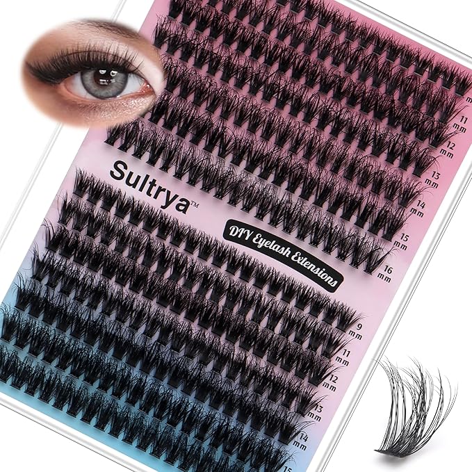 50D+60D 280pcs Fluffy DIY Eyelash Extensions Cluster Lashes False Eyelashes Faux Mink Multi-Layer Soft Lightweight Lash Clusters for Natural Dramatic Volume (9–16mm, 50D+60D Fluffy)
