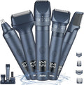 Beard Trimmers Kit for Men Precise Dial Adjustable 20 Lengths, 5-in-1 Electric Shavers and Hair Clippers Set - Body Nose Ear Mustache Hair Trimmers Razors Waterproof Wet/Dry - USB-C Charging Dock