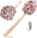 Toem® Loofah Back Scrubber for Shower | Bamboo Charcoal | Long Handle