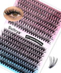 DIY Lash Extensions 30D+40D Natural Volume False Eyelashes Soft Black Imported Lashes Lightweight Individual Cluster Lashes for Everyday Wear at Home Application (280 pcs, 9-16mm, 30D+40D)