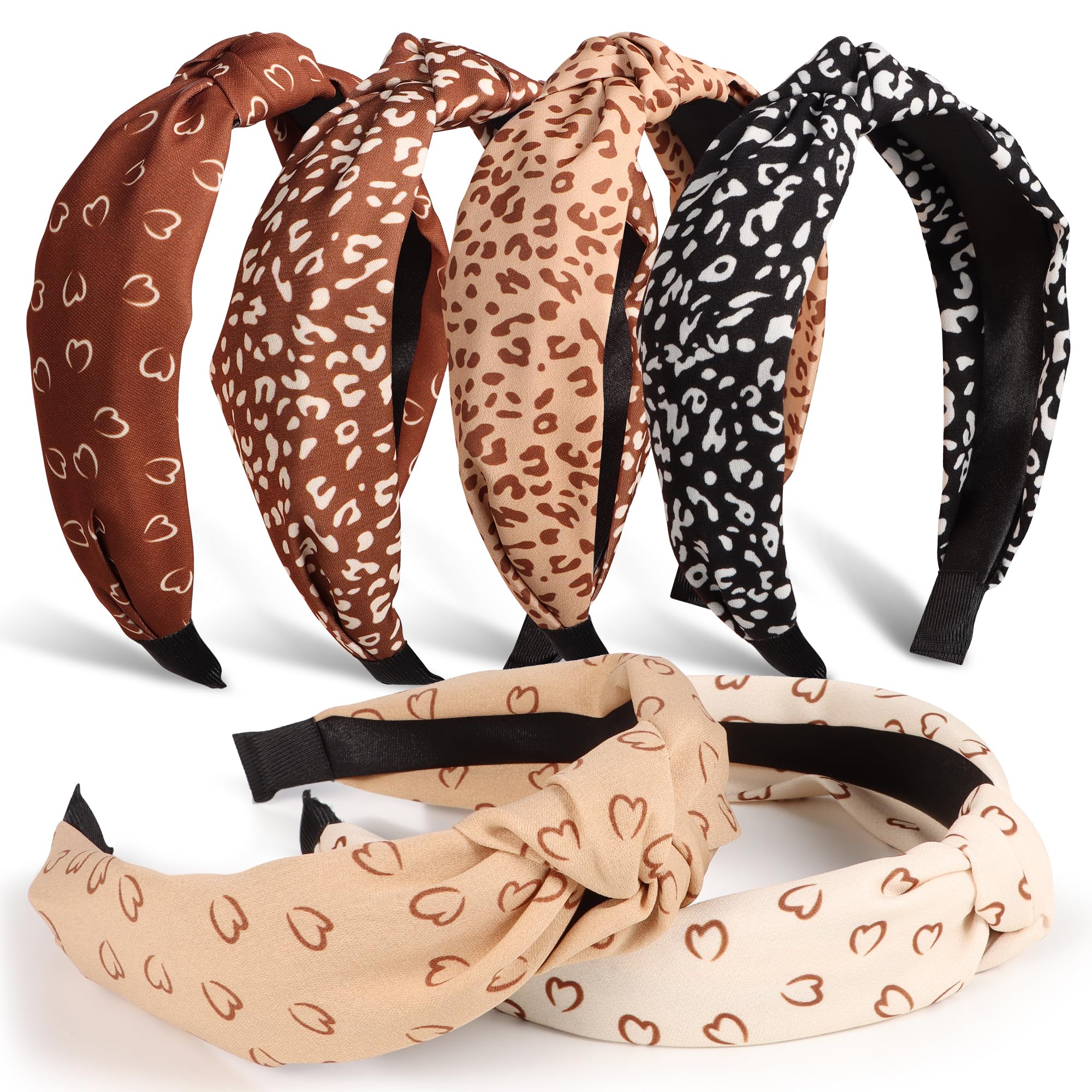 DiyJibb Headbands for Women Girls - 6PCS Stylish Top Knotted Headbands - Knotted Headband for Women - Head Bands Wide Hairband Hair Accessories