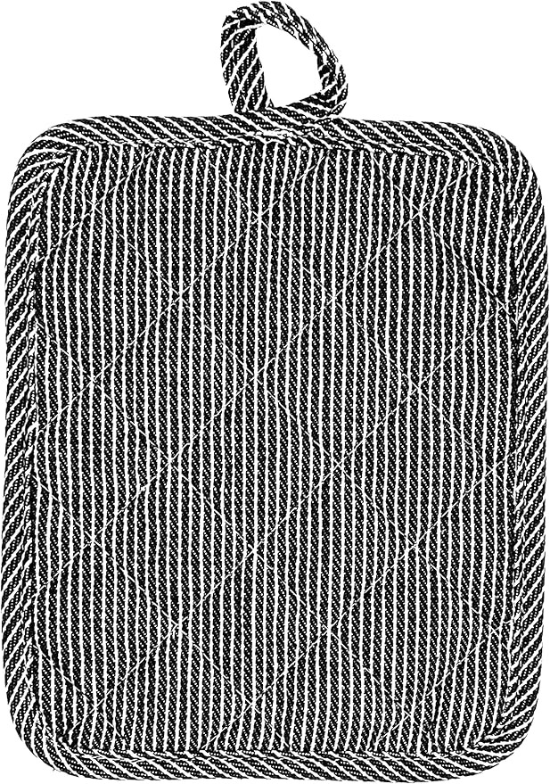 American Linen 8-Pack Heat Resistant Pot Holders & Hot Pads (Black, 4 Pack)