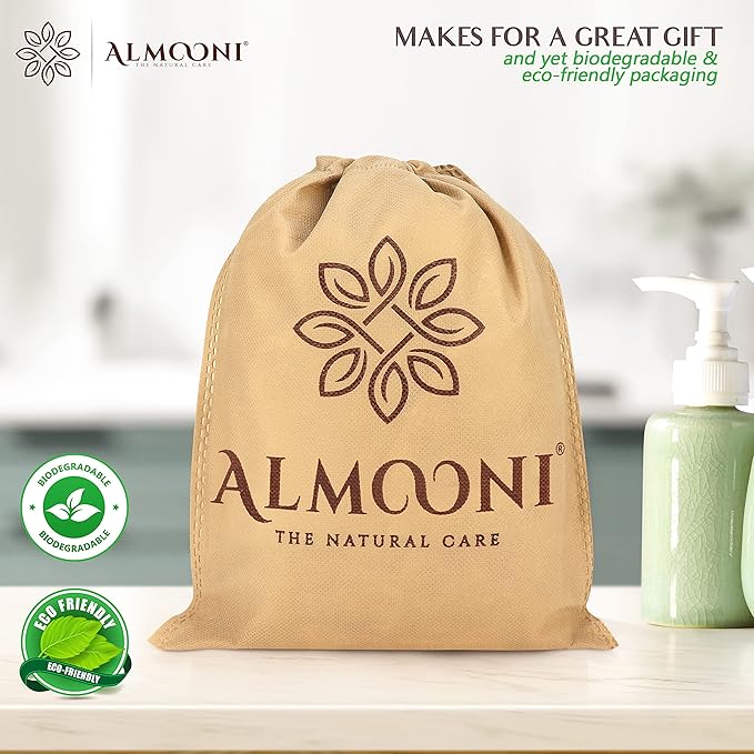 ALMOONI Natural Loofah Face Scrubber, Egyptian Facial Pads, 6 Count
