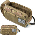 PAVILIA Tactical Toiletry Bag for Men, Water Resistant Molle Military Dopp Kit, Travel Hygiene Organizer with Wet Dry Storage for Shaving, Grooming, Gym and Camping, Camo