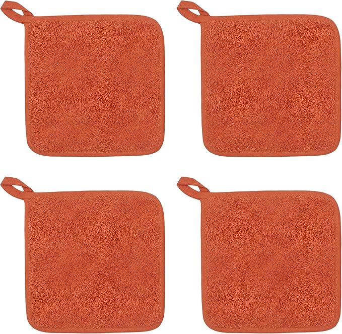 GQZLUCK Cotton Pot Holders, Hot Pads for Kitchen,Set of 4, Orange