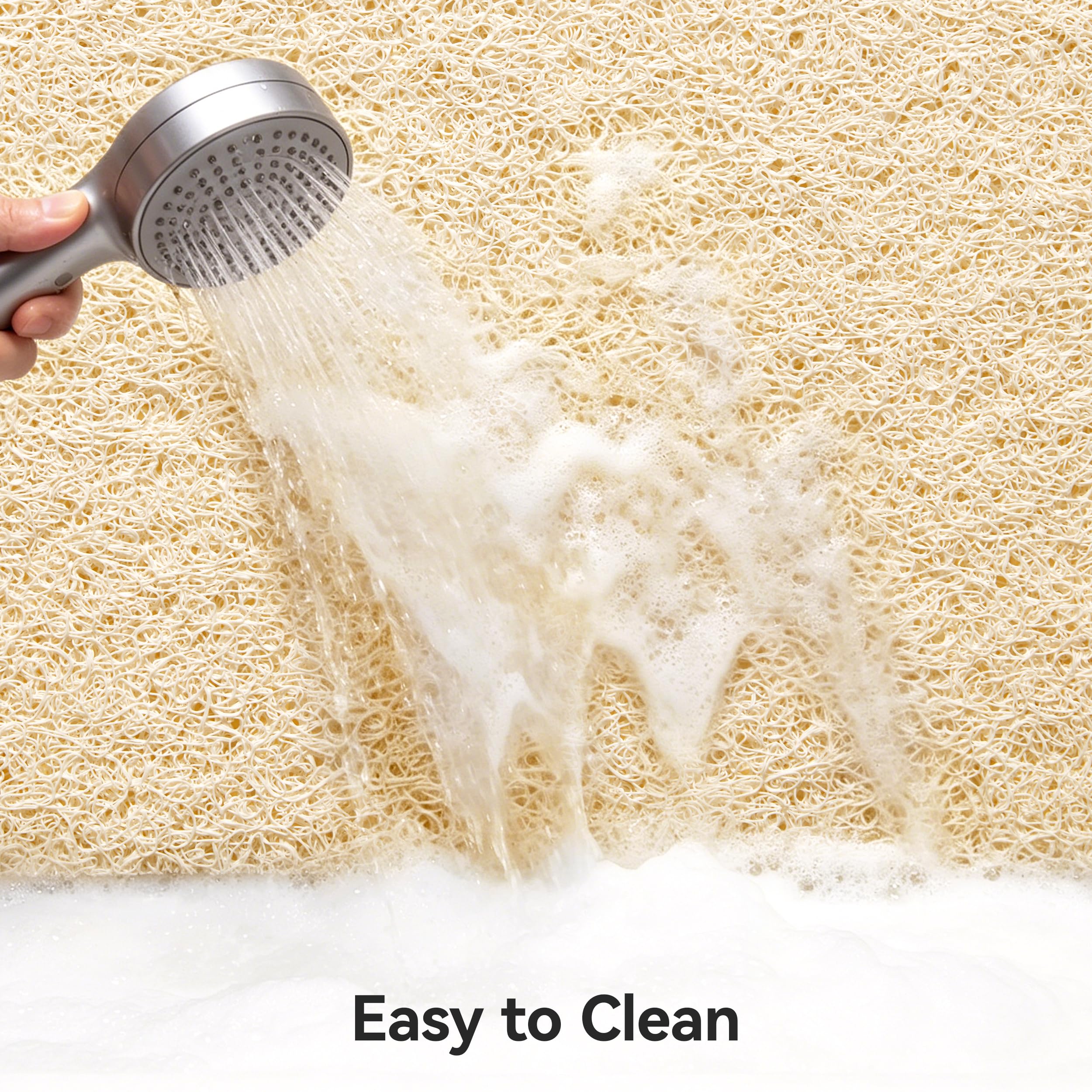 Asvin Soft Textured Bath, Shower, Tub Mat, 24x16 Inch, Phthalate Free, Non Slip Comfort Bathtub Mats with Drain, PVC Loofah Bathroom Mats for Wet Areas, Quick Drying