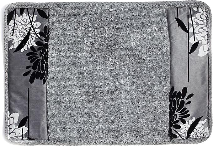 Zahari Home Erica Bathroom Rug Luxury Bath Rug Washable Beautiful Shower Mat Unique Design Stylish Non Slip Shower Mat Grey Rug Bath Shower Tub Decor
