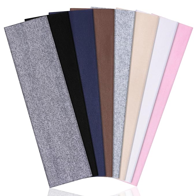 Ztomine 8 Pack Headbands for Women Non Slip - Stylish Sports Hair Bands for Women's Hair - Soft Cotton Cloth Stretchy Headbands for Women for Yoga, Outdoor Exercise Running