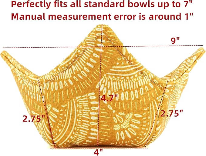 ROGITU Cotton Microwavable Bowl Cozy, Microwave-Safe Hot Bowl Holders, Soup Bowl Cozy Bowl Hot Pads (A)
