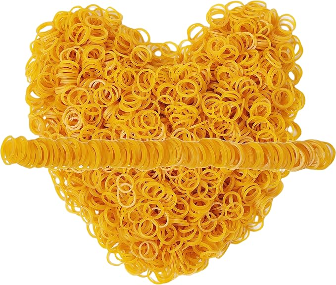 Rubber Bands mini 2000pcs rubber band yellow 0.5inch small Rubber Band Mini Soft Elastic Bands for Braids Diameter 13mm rubber bands for Office Supplies School
