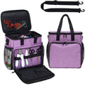 KISLANE Pet Grooming Tote Bag, Cat Grooming Tools Organizer Bag, Dog Grooming Supplies Organizer Storage for Pets Grooming Kit and Dog Wash Shampoo Accessories(Bag Only) (purple)