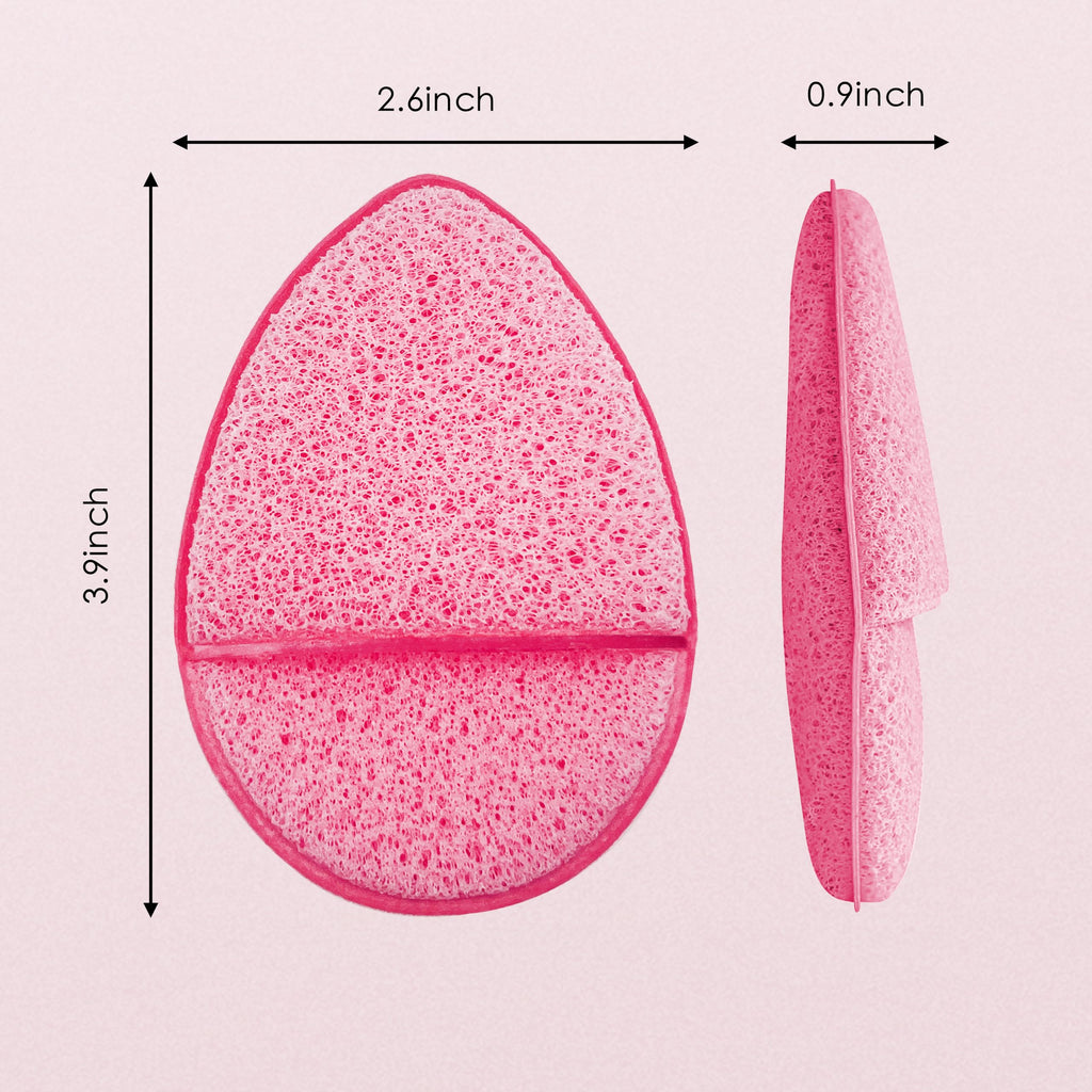 2 Pack Facial Sponges, Gentle Face Scrubber Exfoliator, Reusable Cleansing Puff for Exfoliating, Makeup Removal & Daily Face Wash (Pink)