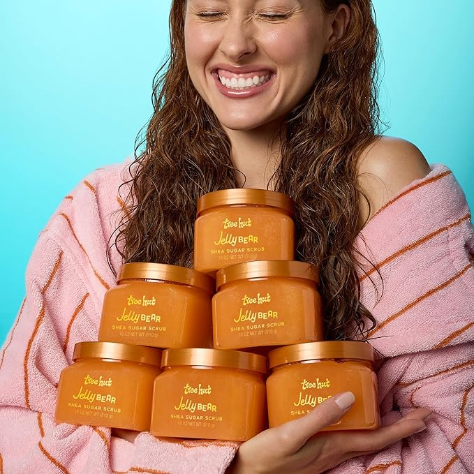 Tree Hut Jelly Bear Body Scrub, Exfoliating Sugar Scrub, Vegan, 18 Oz